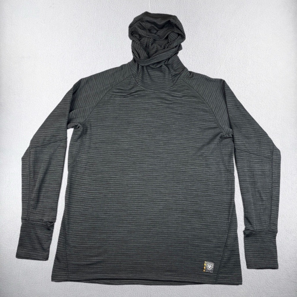 Ariat Rebar Gridwork Balaclava Long Sleeve Thermal Hoodie XL Black Work 10032943